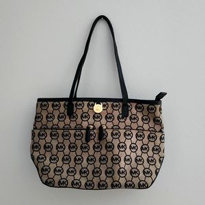 Michael Kors Black and Tan Shoulder Bag